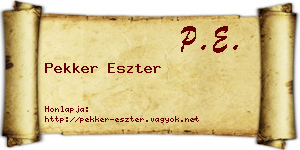 Pekker Eszter névjegykártya